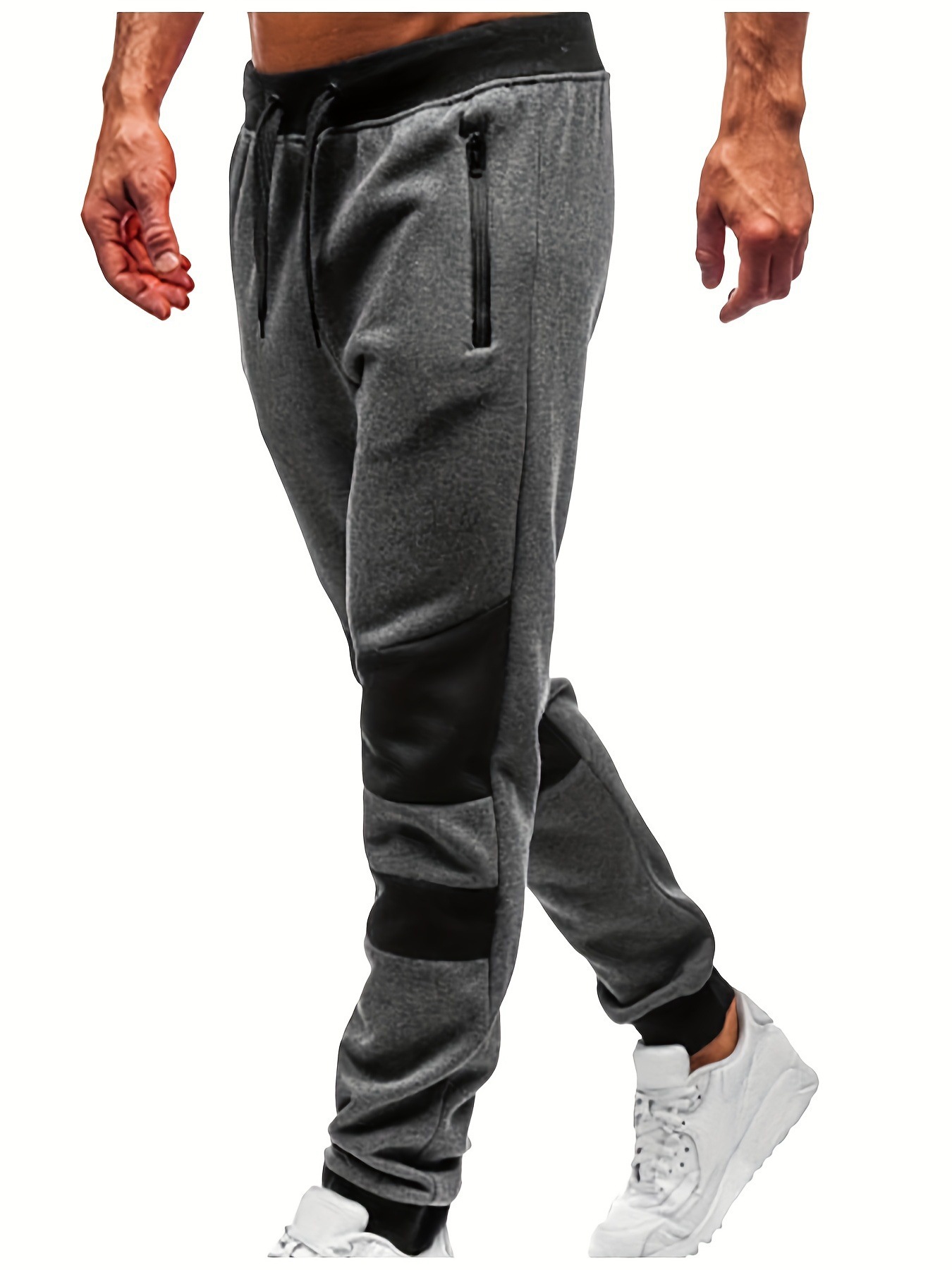 AliExpress wish venta caliente moda de los hombres pantalones casuales comercio exterior transfronterizo pantalones de los hombres diseño de cremallera de bolsillo
