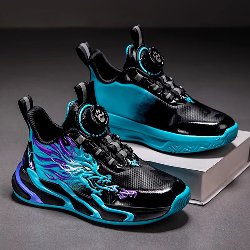 Blue Boys' Shoes 2026 Spring New Leather Children's Running Sneakers Boys' Basketball Shoes Shock Absorption Blue Boys' Shoes 2026 Spring New Leather Children's Running Sneakers Boys' Basketball Shoes Shock Absorption