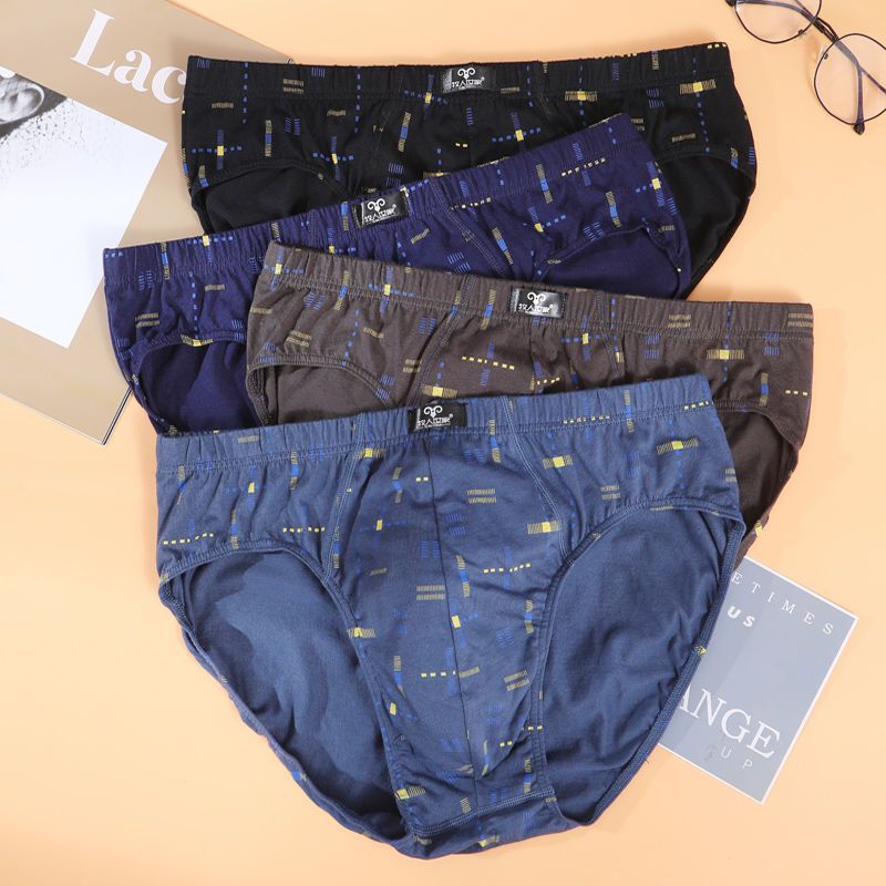 Dark White Men's Underwear, Men's Briefs, Pure Cotton, Loose Fit, 100% Cotton, Mid-Waist, Large Size, Breathable Shorts 4