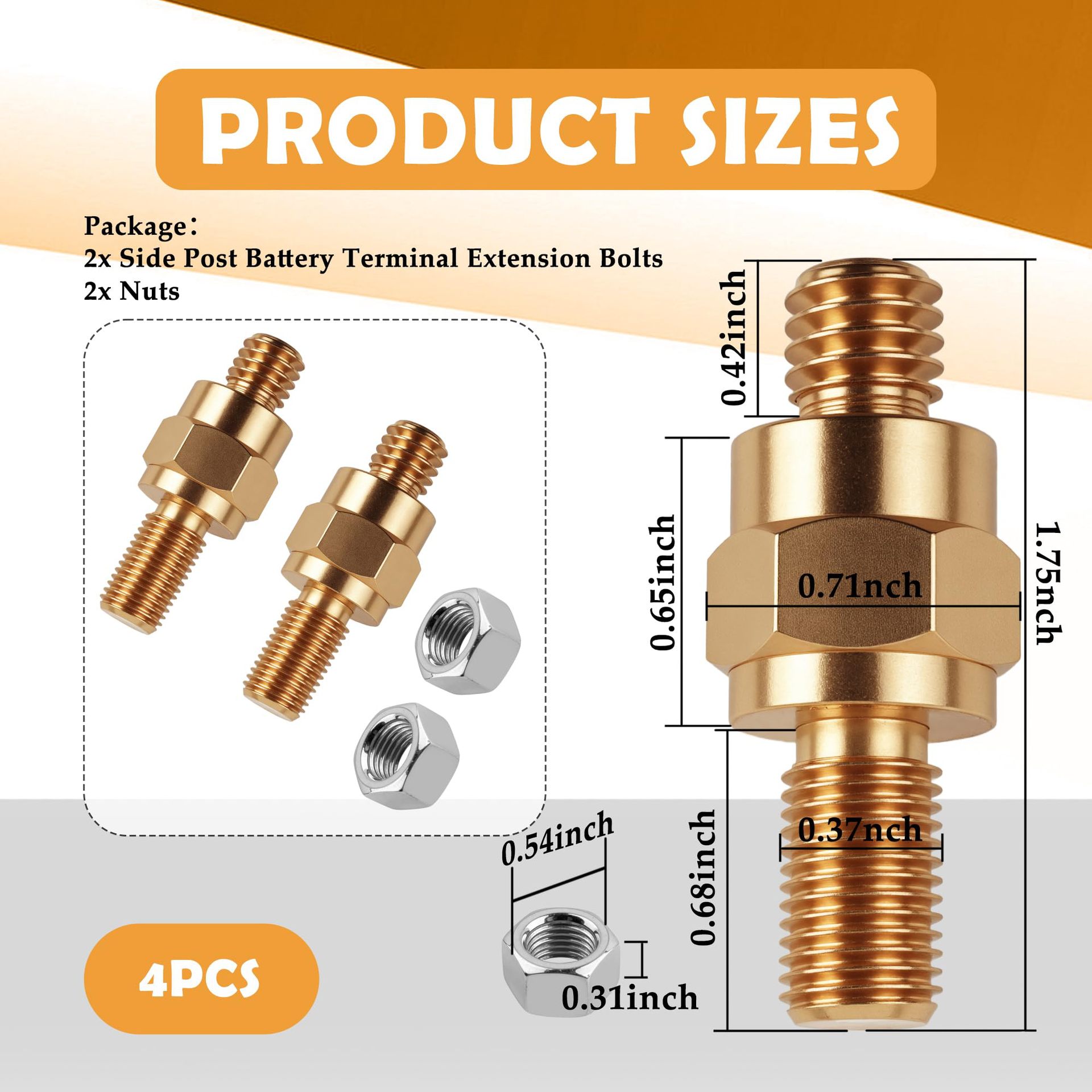 American Car Battery Terminal Side Post Battery Side Post Terminal Adapter Line Connector Wire