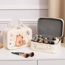 严选化妆箱可爱卡皮巴拉便携化妆包 ins 风手提大容量化妆品收纳