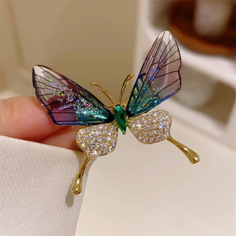 Glam Shiny Pin Butterfly Alloy Plating Inlay Artificial Pearls Rhinestones Unisex Brooches display picture 8