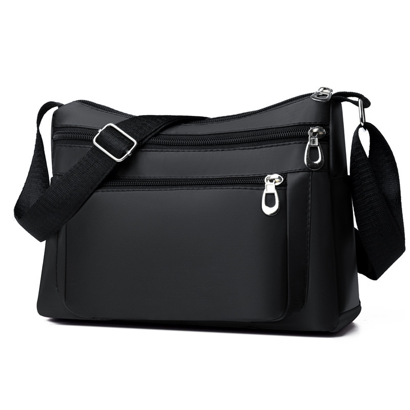 Multi-Layer Crossbody Women's Bag New Solid Color Nylon Shoulder Bag Women's Outdoor Carry-On Small Shoulder Bag Large Capacity Backpack Crossbody Bag