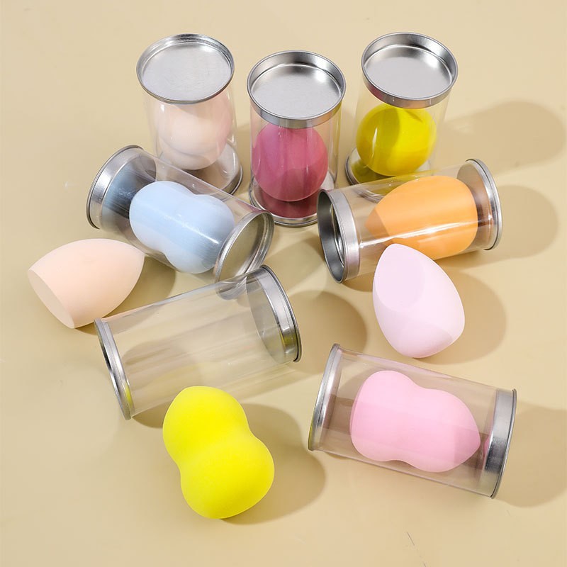 Huevo de maquillaje transfronterizo envasado independiente polvo de cojín de aire para secar y húmedo de calabaza de doble propósito goteo de maquillaje esponja de maquillaje huevo de maquillaje de color