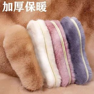 Factory wholesale imitation rabbit fur insoles winter warm insoles padded fleece-lined insoles short video supply plush insoles