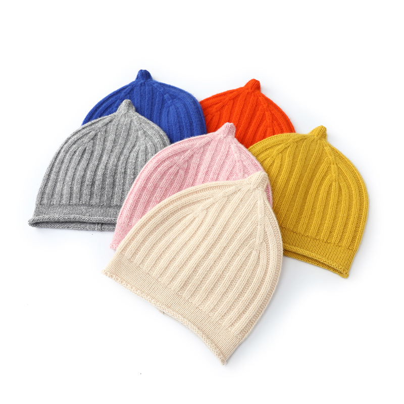 Demi-season children's woolen keep warm knitted hat for early age…