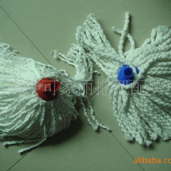 拖把头纤维棉纱拖把替换老式保洁物业蓝白线清洁用品