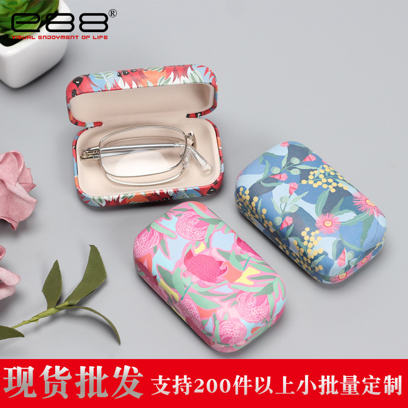 e88 aluminum folding glasses box wholesale presbyopic glasses myopia glasses Box Portable Internet celebrity eva glasses box