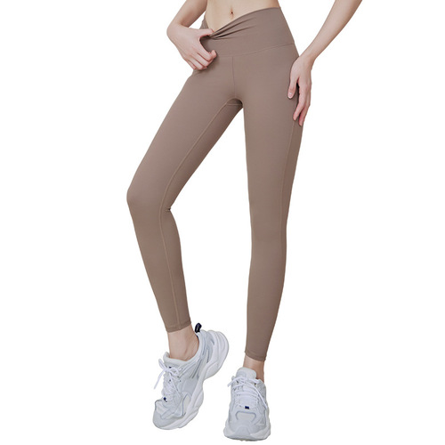 Juyitang high-waist outer wear seamless nude women's peach butt quick-drying tight-fitting sports hip-lifting bottoming yoga fitness pants
