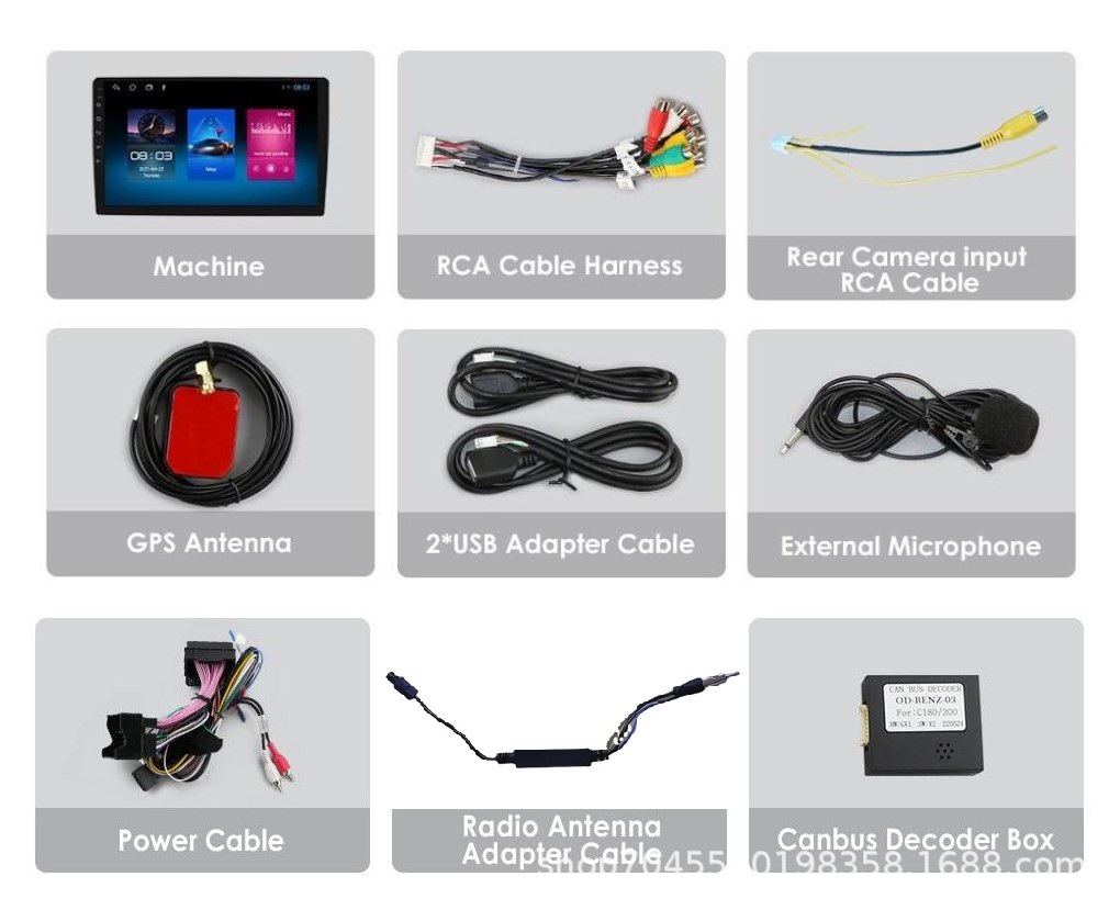 Suitable for 07 to 10 Mercedes-Benz C w204 carplay Bluetooth HD large screen car Android GPS navigation