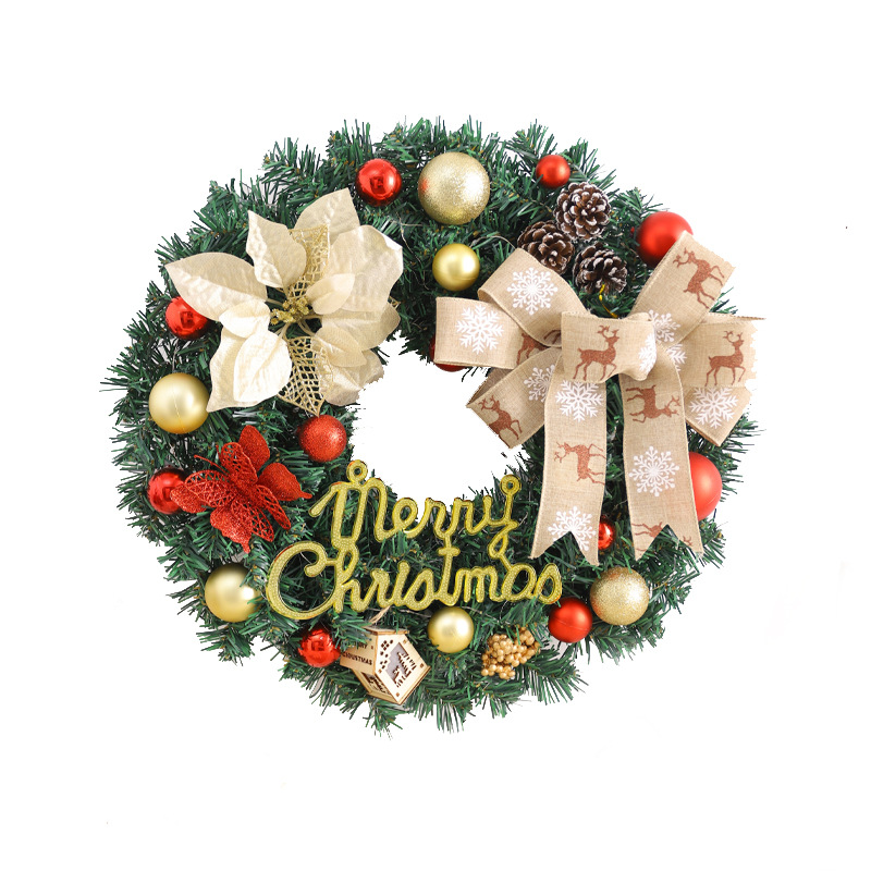 Amazon Navidad guirnalda 40/50/60cm simulación Navidad guirnalda adornos Navidad decoraciones colgante puerta colgante