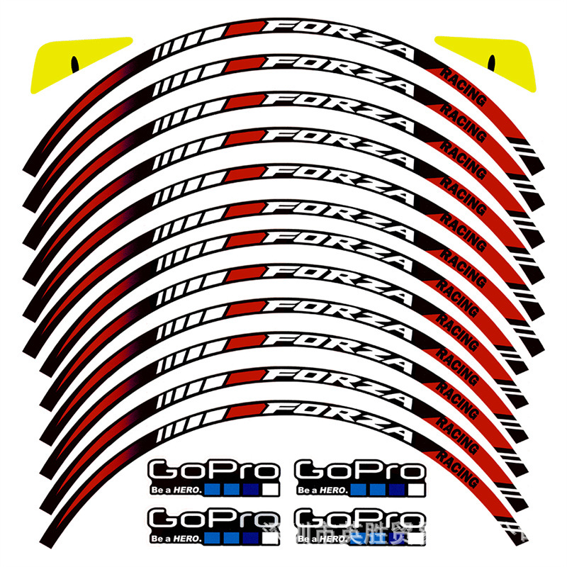 빨간색 반사 휠 허브 스티커