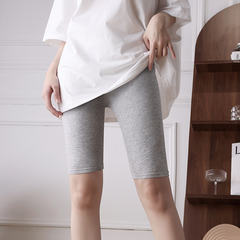 Pantalones de seguridad modal para mujer, tres puntos, uso externo de verano, leggings de gran tamaño, gruesos mm, cinco puntos y siete puntos, estilo delgado, anti-desgaste