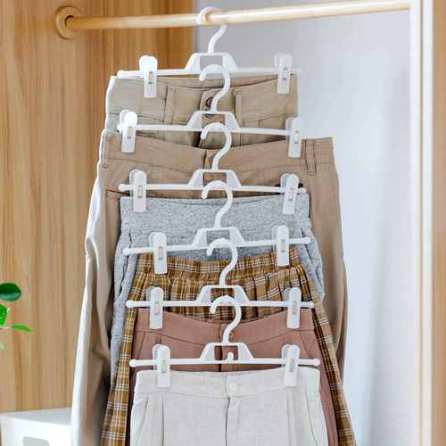 Trousers rack wholesale trouser clips seamless jK plastic clothes hangers clothespins plastic skirt clips trouser hanging household women's clothing store clothes hanger