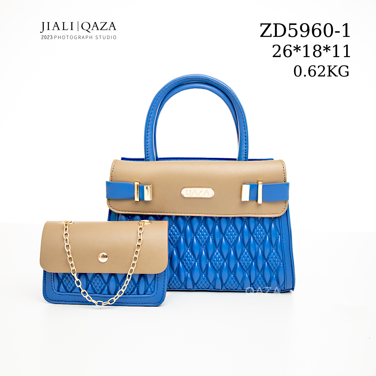 QAZA transfronterizo de gran capacidad bolso de mano para las mujeres 2023 nueva moda de cuero PU bolso de las mujeres de dos piezas conjunto