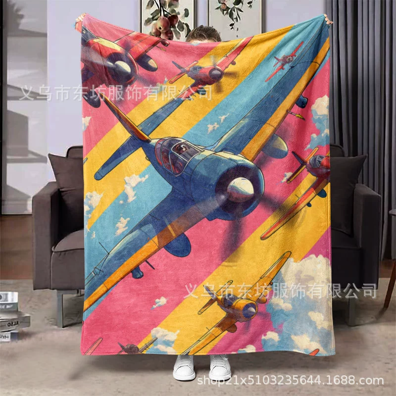 Творческий самолет в полоску индивидуальность теплый и удобный фланелевый ковер универсальный