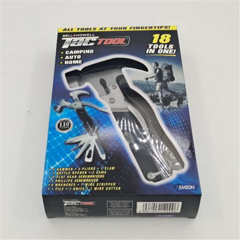 跨境新品TAC TOOL 18 IN 1不锈钢求生锤多功能锤户外登山锤