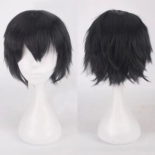 Cosplay Anime Wavy Colored Hairpiece for Overseas Cross-Border Men's Short Wavy Invisible Natural Simulation Origin Style