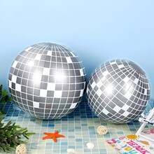 定制PVC充气地球仪PVC充气玩具创意白灰色格纹沙滩球质量货期保证