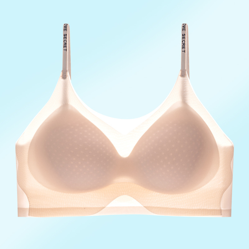 Ropa interior de levantamiento delgado, pecho pequeño para mujer, sujetador fruncido, copa fija sin costuras, antiflacidez, sin anillo de acero, hermoso sujetador trasero