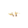 Copper zirconium, design small earrings, 18 carat, micro incrustation, European style, light luxury style, trend of season