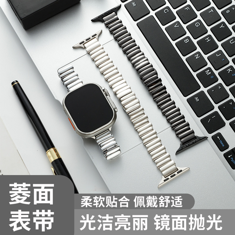 Suitable for Apple Watch Asymmetrical Strap S789 Generation Iwatch10 Stainless Steel Kaleidoscope Watch