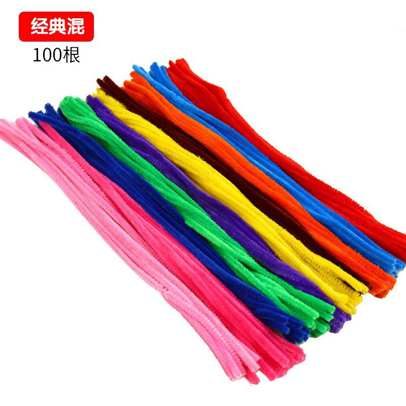 Hecho a mano DIY trenzado paquete de material cifrado ramo de lana Raíz de lana de la raya del color torcido palo de los niños hechos a mano juguetes creativos