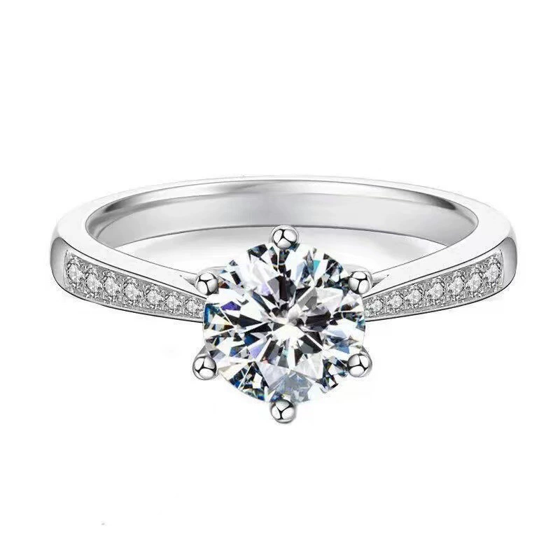Кружевные кроссовки Моссан Diamond Eight Hearts Eight Arrows Classic Six Claw Crown Открытое кольцо для женщин