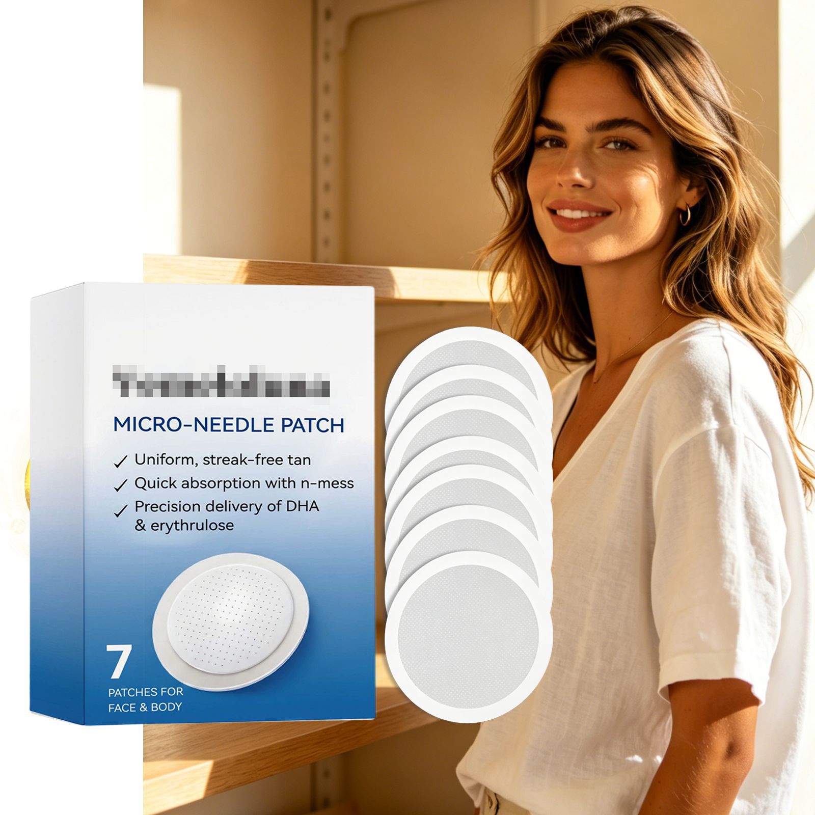 Tanning Care Patch, Skin-Friendly, Breathable, Lightweight and Close-Fitting, Creating a Natural Bronzed Complexion, Portable for Daily Use