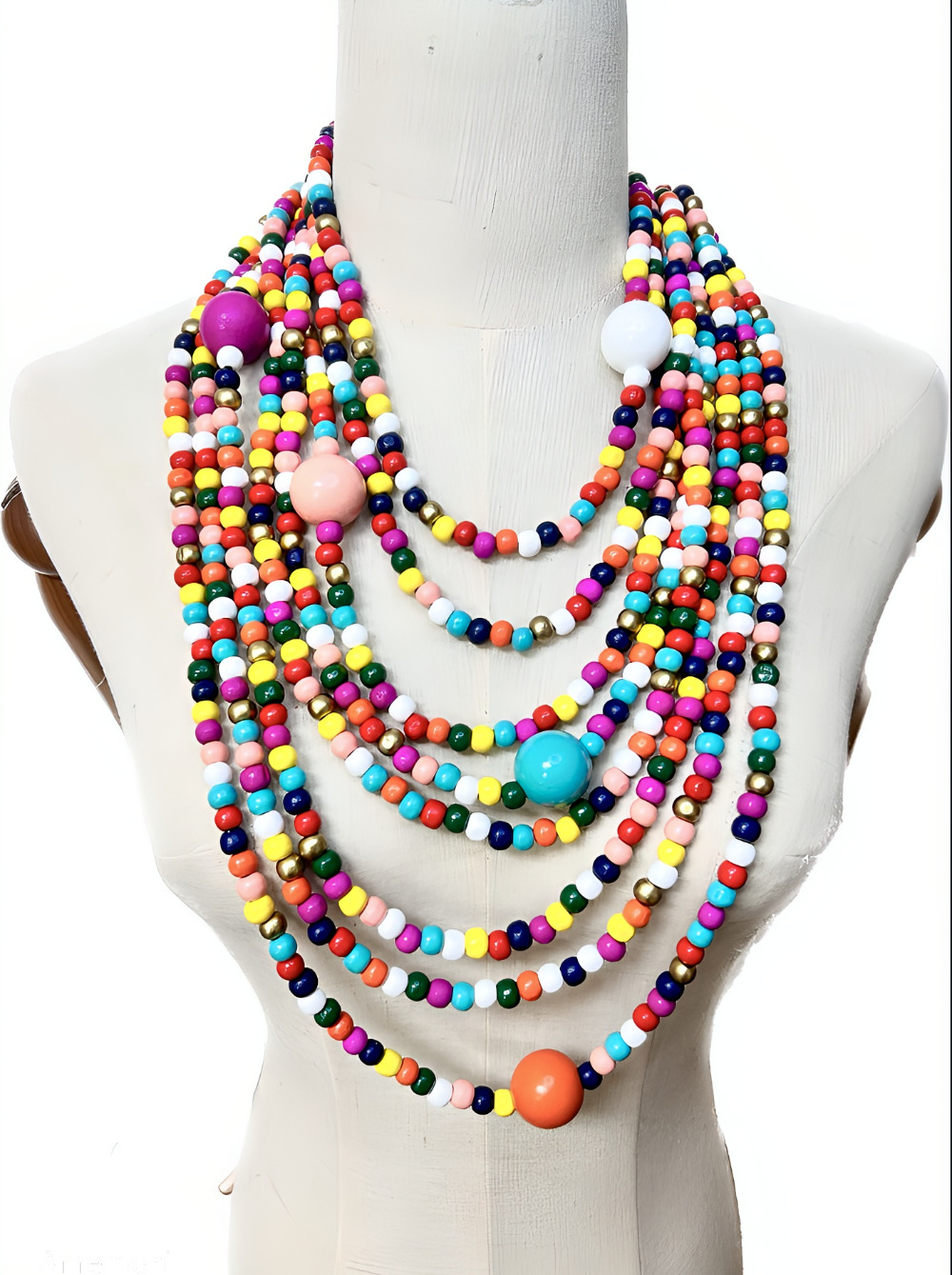 159g Weight Sweater Chain Classification Wood Chain Material 1 Piece Quantity Holiday, Daily Occasion Wood Material Round Pattern Women's Gender Beaded, Stoving Varnish Design Casual, Ethnic Style Style Casual Ethnic Style Round Wood Wholesale Sweater Chain 5