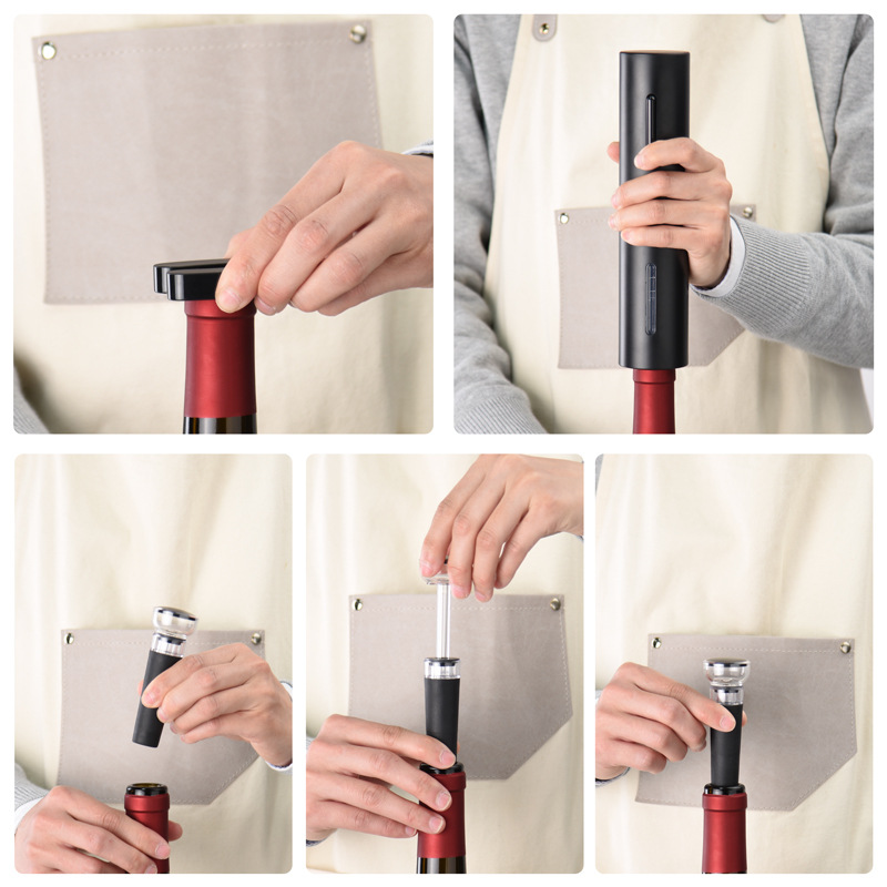 Venta caliente transfronteriza abridor de botellas eléctrico aparatos de cocina abridor de botellas eléctrico de vino tinto recargable batería seca Cuatro en Uno