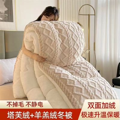 Sherpa quilt The quilt core Super Hot Fleece thickening keep warm Winter quilt Double is Taff Bedding