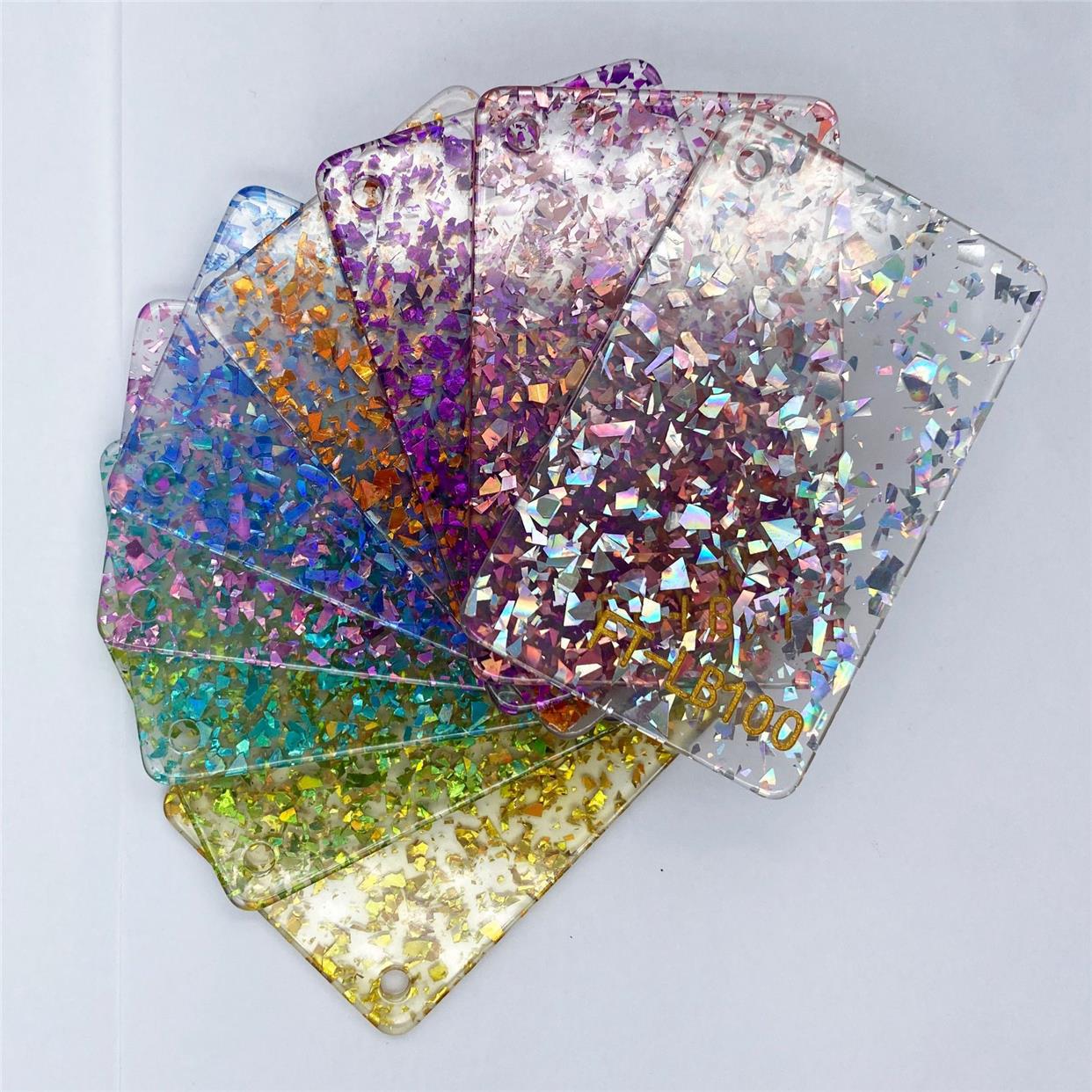 亚克力闪金板金葱板切割闪粉板PMMA有机玻璃彩色珠光板激光切割定