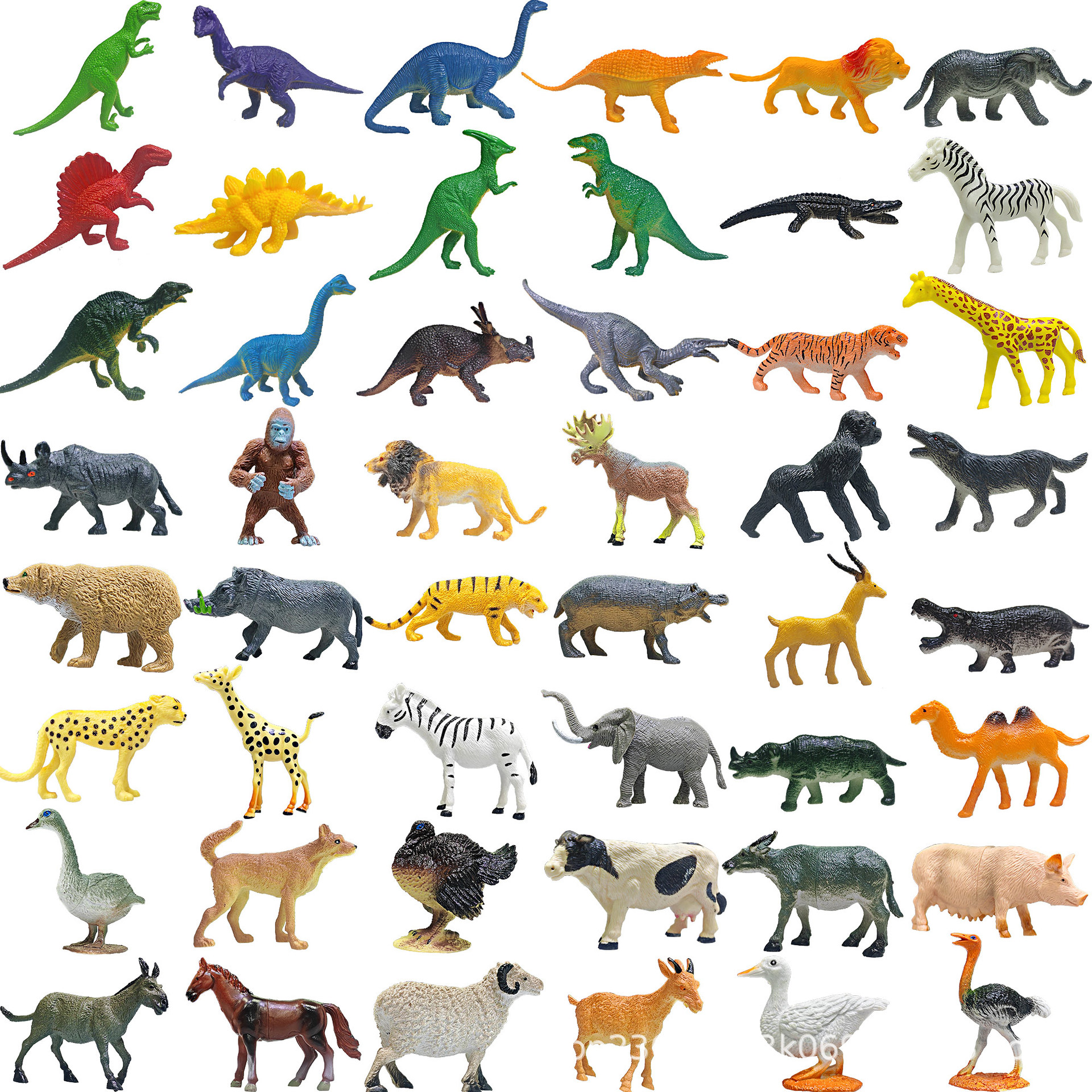 Transfronterizos niños juguetes modelo de dinosaurios granja marino aves de corral simulación de vida silvestre dinosaurios nuevo conjunto al por mayor