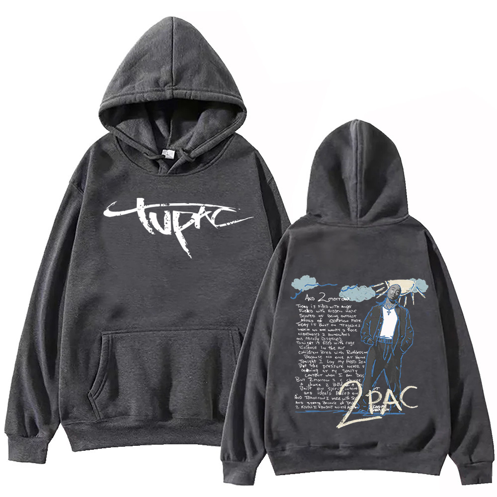 Tupac Shakur 2pac Hoodie Harajuku Hip Hop Pullover Tops Swe