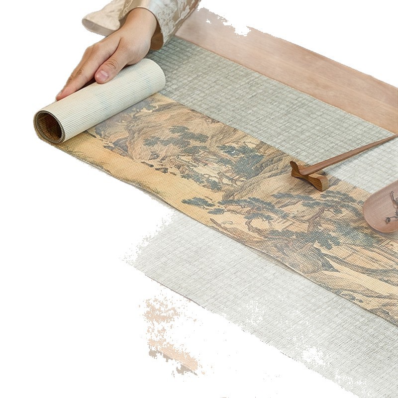 Nuevo estilo chino otoño Gaoshu tablero estera de bambú estilo antiguo estilo Zen bambú tejido tabla de té estera de té tela seca tabla de té estera de té