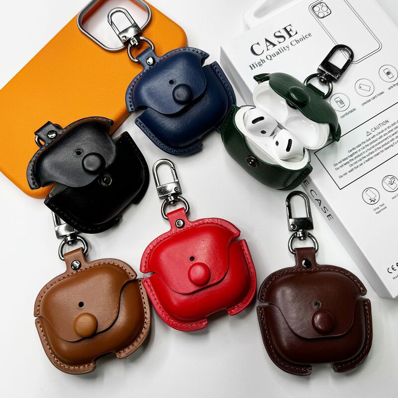 Cross-Border Wholesale One-Piece Leather Suitable for Airpods4 New Headphone Cover Wireless Bluetooth Headphone Shell Pro2 Headphones