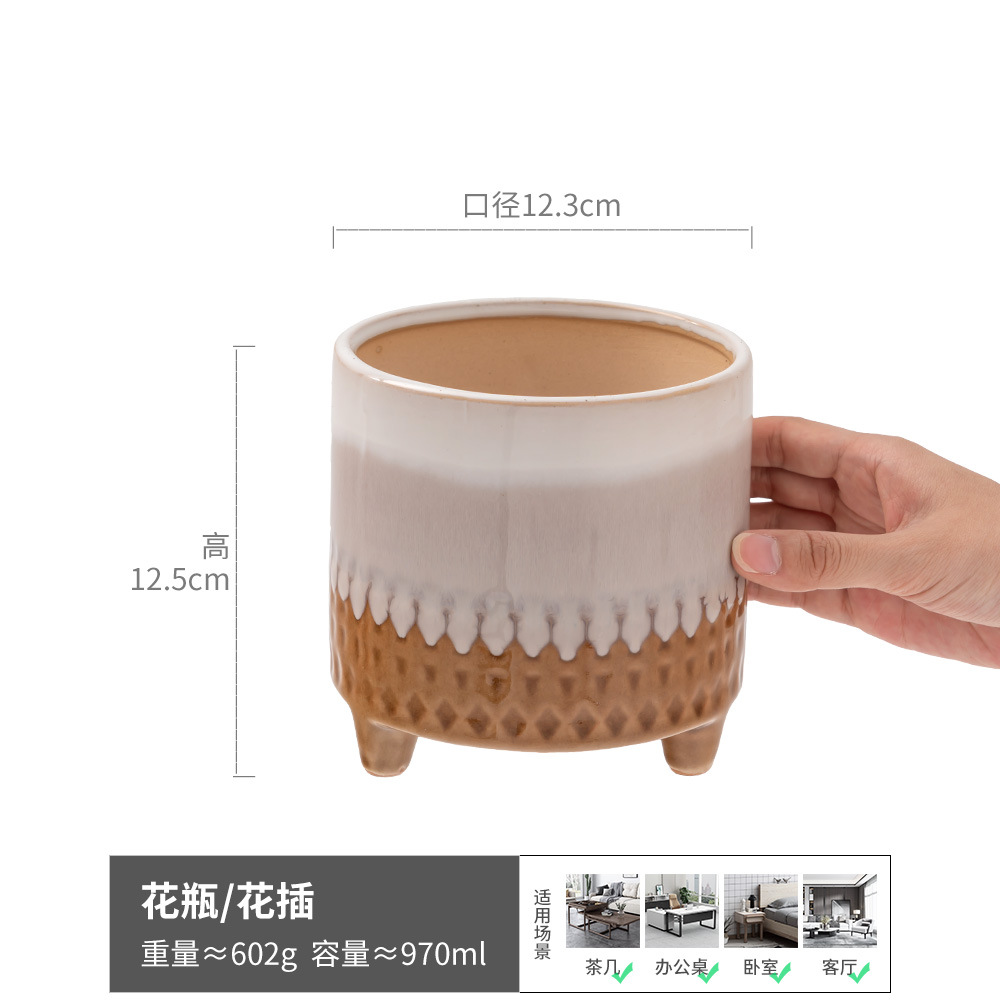 [Antiguidad clásica] vasijas de cerámica creativas decorativas de flores para el hogar, ornamentos de cocina, palillos, cuchillos, tenedores, cucharas, contenedores