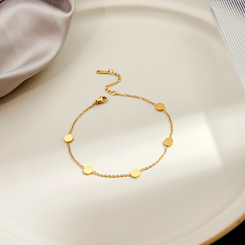 0.05µm-0.08µm Gold Plating Thickness Electroplating Gold Plating Process Retro Heart Shape Stainless Steel Women's Anklet
