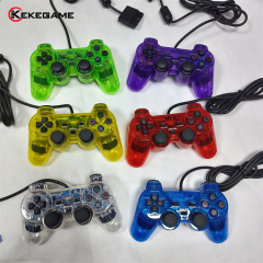 PS2 有線ゲーム コントローラ ダブル振動透明 PS ゲーム コントローラ P2 ダブル ショック カラー コントローラ