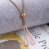 Minimalistic necklace stainless steel with tassels for elementary school students, accessories, new collection, internet celebrity, Korean style