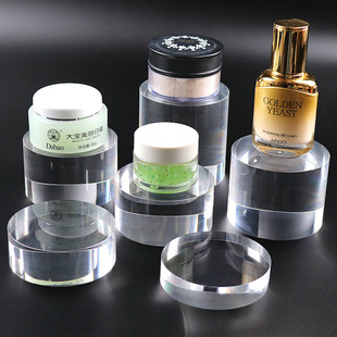 Acrylic Transparent Cylindrical Display Stand Decoration Exhibition Hall Counter Display Cosmetics Jewelry Porcelain Teapot Cup Base