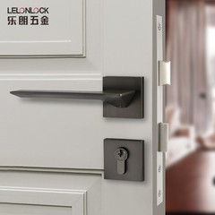 LeLang Magnetic Silent Door Lock for Indoor Bedroom Scandinavian Style Door Lock, Solid Wood Zinc Alloy Split Lock