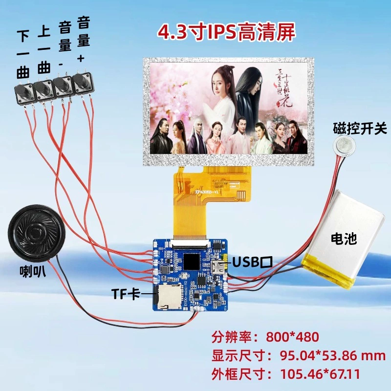 2,8-дюймовый 4-дюймовый 4,3-дюймовый 5-дюймовый 7-дюймовый 10,1-дюймовый TFT-дисплей MP4 видеоплеер ЖК-карта DIY