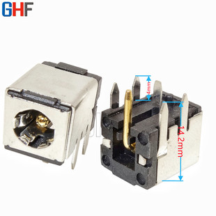 DC007B long-leg socket height increasing welding foot 5521 5525 high current DC power socket female base gold plated