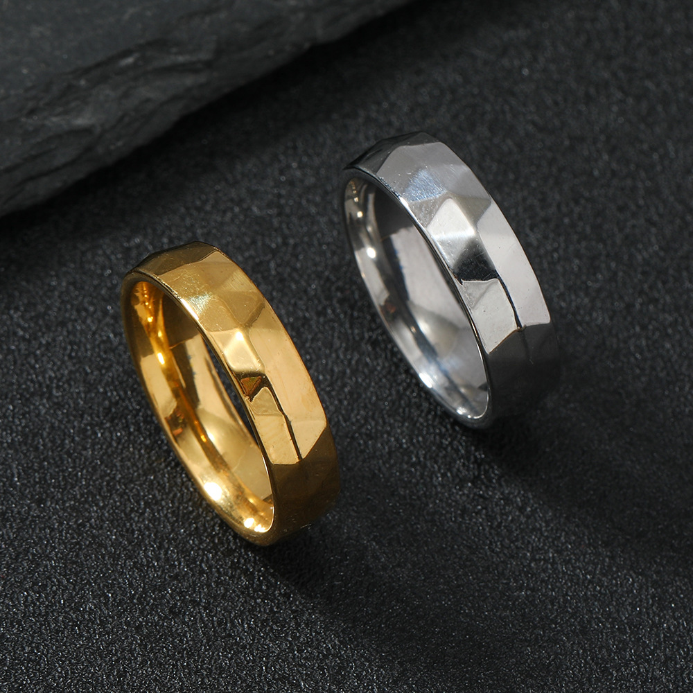 Simple Style Classic Style Solid Color 304 Stainless Steel Plating Gold Plated Men's Rings display picture 1