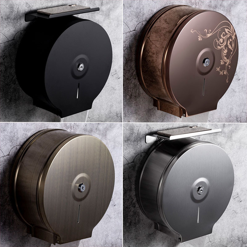 酒店商用不锈钢大卷纸盒壁挂式卫生间厕纸架洗手间防水手抽纸巾盒