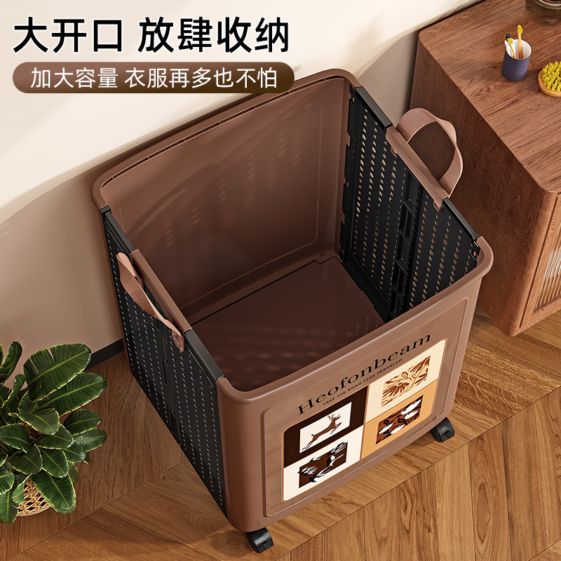 汚れた衣類バスケット、折りたたみ式衣類おもちゃ収納バスケット、カート、バスルーム収納ラック、車輪付き床置きバスルーム用汚れた衣類バスケット|undefined