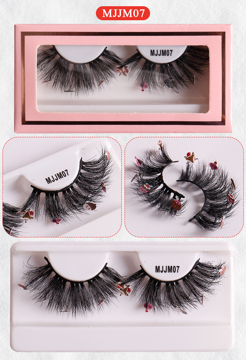 New Mink Hair False 1 Pair Powder Box Natural One Piece Eyelash false eyelashes_voghion.com