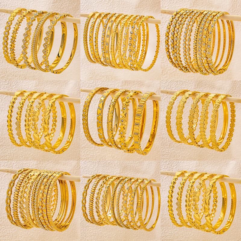 Cross-Border Stainless Steel Gold-Plated Bracelet Coil Women's Non-Fading Three Generations of Love Zircon Jewelry Titanium Steel Bracelet